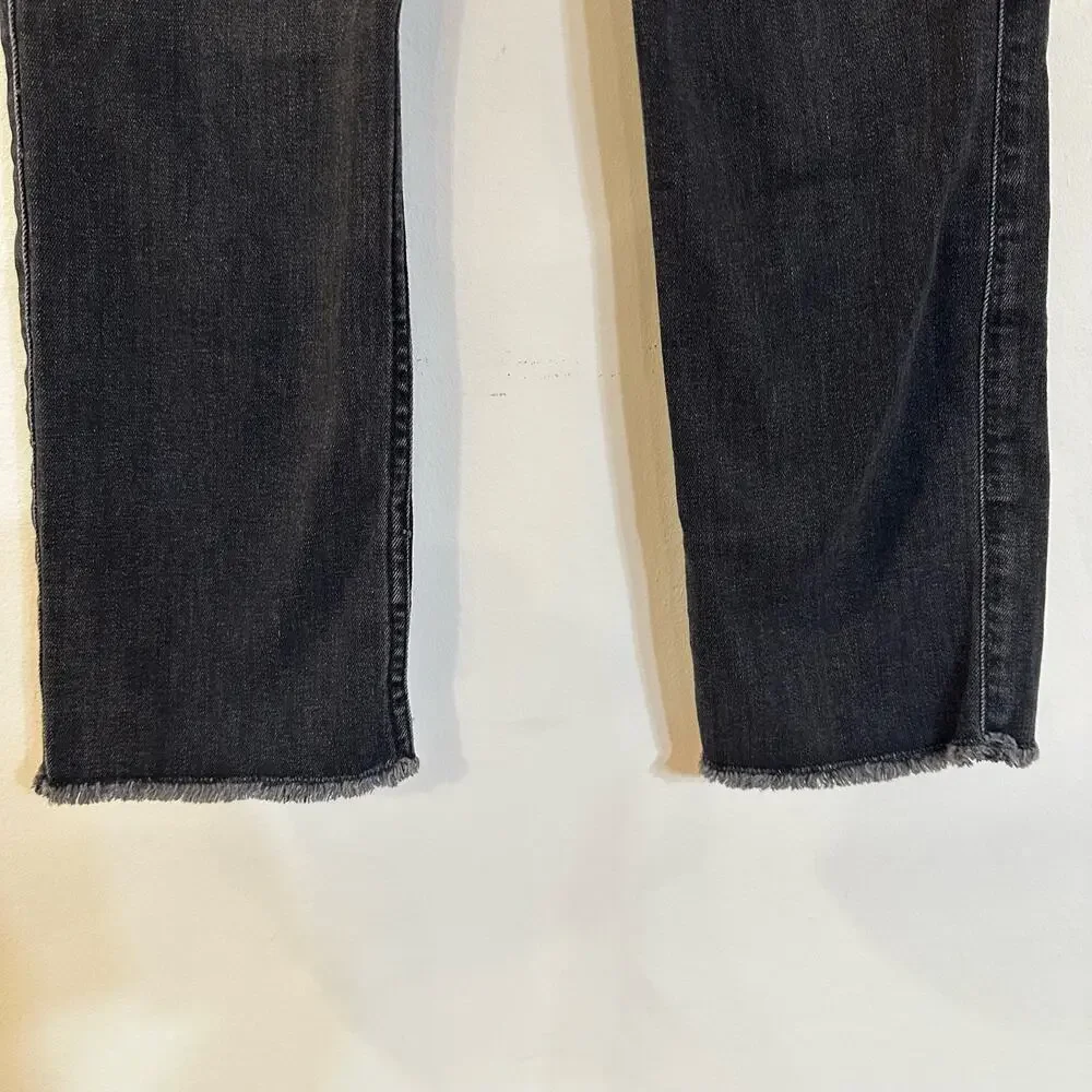 Abercrombie Kids High Rise Ankle Straight Jeans sz 11/12 SLIM Girls Black Jeans